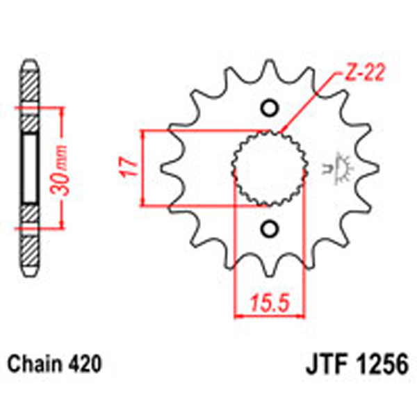 JT JT Gear Box Sprockets G/B 1256-14 HON